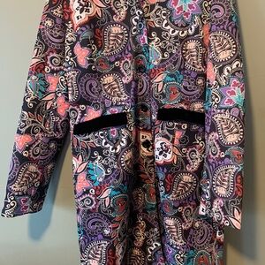 OC Order Women's Paisley Printed Coat Multicolor Labeled 3X, Fits Like Size 12/M